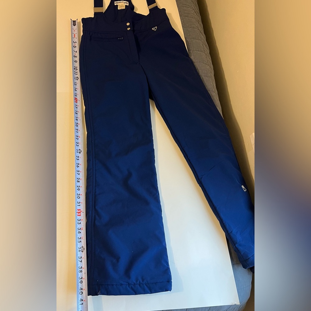 Vintage Obermeyer Navy Blue Snow Ski Bib Overalls Women’s Size 10 Soft Shell - Picture 14 of 16